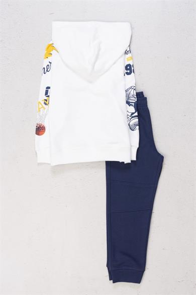 Mojo Erkek Çocuk 7-11 Yaş Kapüşonlu Sweatshirt Eşofman Tk Lacivert