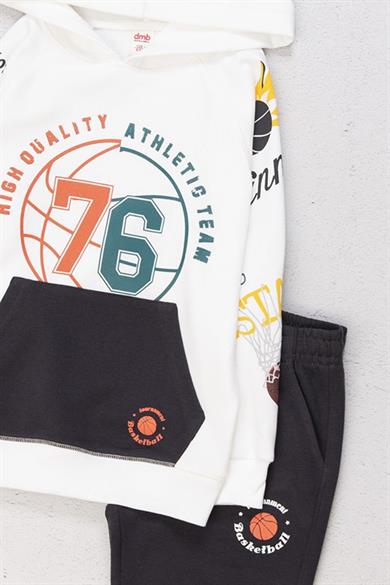 Mojo Erkek Çocuk 7-11 Yaş Kapüşonlu Sweatshirt Eşofman Tk Antrasit