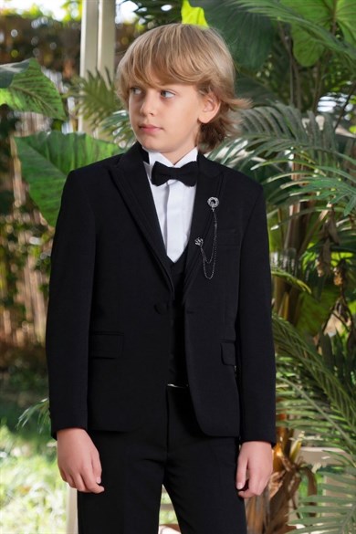 Mojo Erkek Çocuk 8-14 Yaş Klasik Smokin Takım Elbise Siyah