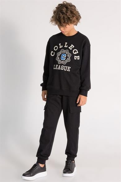 Mojo Erkek Çocuk 9-14 Yaş Baskılı Sweatshirt 4059 Siyah