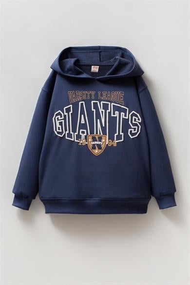 Mojo Erkek Çocuk 9-14 Yaş Desenli Kapüşonlu Sweatshirt Lacivert