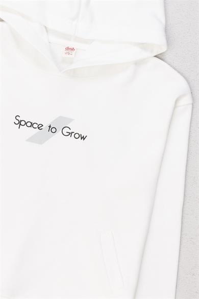 Mojo Erkek Çocuk 9-14 Yaş Kapüşonlu Sweat Eşofman Takımı Beyaz
