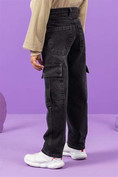 Mojo Erkek Çocuk 9-14 Yaş Kargo Cep Regular Fit Jean 4984 Siyah