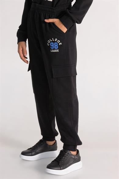 Mojo Erkek Çocuk 9-14 Yaş  Kargo Cepli Jogger Eşofman Altı Siyah