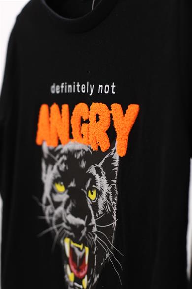 Mojo Erkek Çocuk Angry Baskılı Uzun Kol T-shirt 323117 Siyah