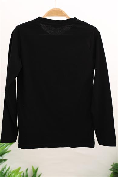 Mojo Erkek Çocuk Angry Baskılı Uzun Kol T-shirt 323117 Siyah