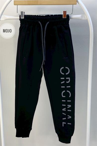 Mojo Erkek Çocuk Baskılı Lastikli Paça Eşofman Altı 2128 Siyah