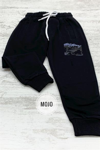 Mojo Erkek Çocuk Baskılı Lastikli Paça Eşofman Altı 2140 Siyah