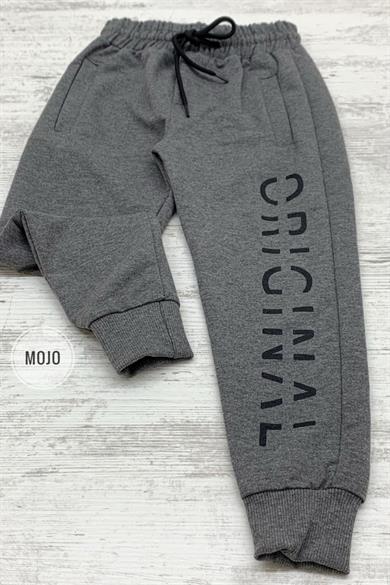 Mojo Erkek Çocuk Baskılı Lastikli Paça Eşofman Altı 2128 Füme