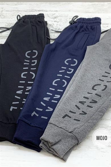 Mojo Erkek Çocuk Baskılı Lastikli Paça Eşofman Altı 2128 Füme