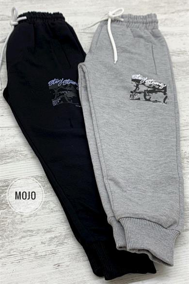 Mojo Erkek Çocuk Baskılı Lastikli Paça Eşofman Altı 2140 Siyah