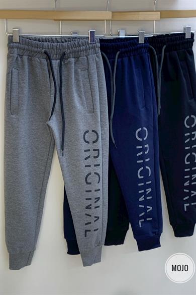 Mojo Erkek Çocuk Baskılı Lastikli Paça Eşofman Altı 2128 Siyah