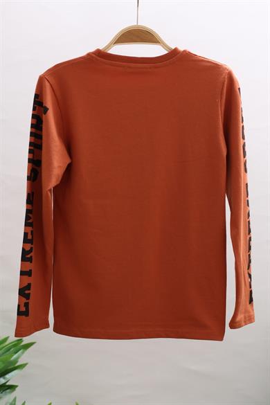 Mojo Erkek Çocuk Baskılı Uzun Kol T-shirt 323413 Kiremit