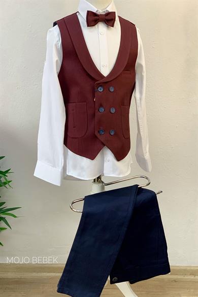 Mojo Erkek Çocuk Cepli Spor Yelekli Takım 20439 Bordo