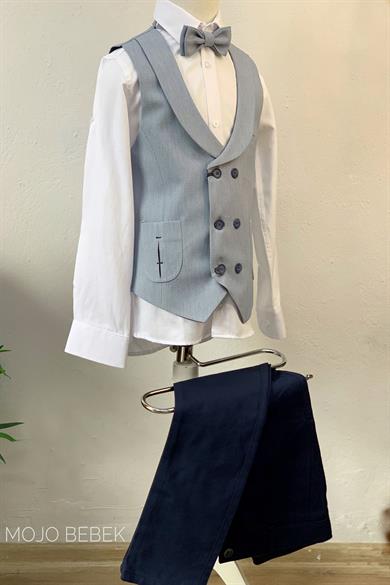 Mojo Erkek Çocuk Cepli Spor Yelekli Takım 20439 Gri