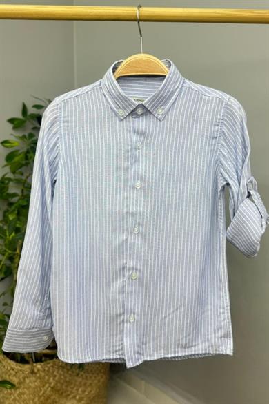 Mojo Erkek Çocuk Çizgili Yazlık Gömlek 1801 Mavi