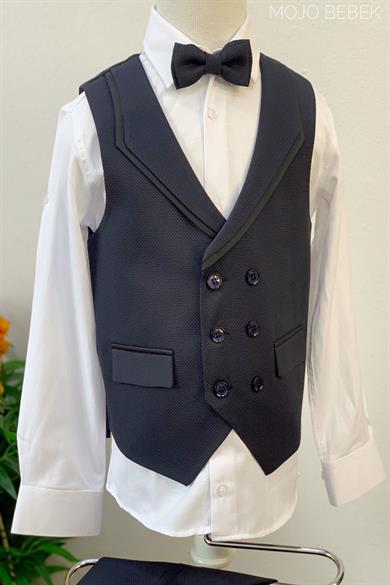Mojo Erkek Çocuk Dokulu Klasik Yelekli Takım 20504 Lacivert