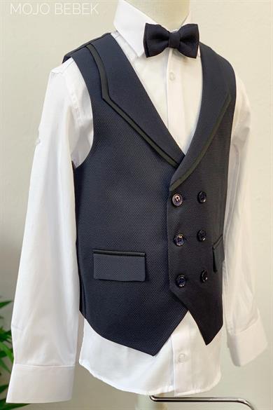 Mojo Erkek Çocuk Dokulu Klasik Yelekli Takım 20504 Lacivert