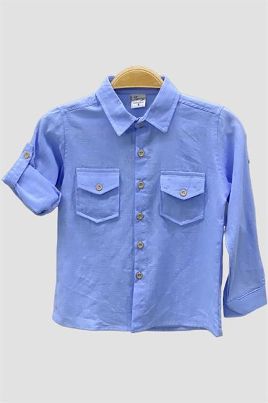 Mojo Erkek Çocuk 2-8 Yaş  Gömlek Pantolon Takım 6359 Mavi