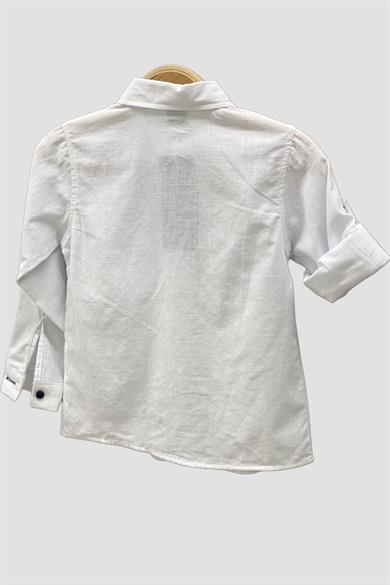 Mojo Erkek Çocuk 2-8 Yaş  Gömlek Pantolon Takım 6359 Beyaz