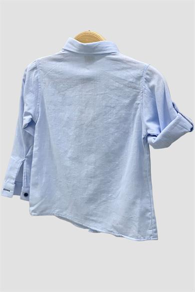 Mojo Erkek Çocuk 2-8 Yaş  Gömlek Pantolon Takım 6359 Açık Mavi