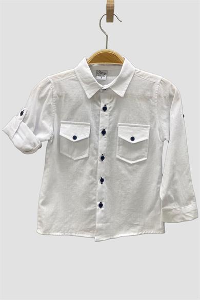 Mojo Erkek Çocuk 2-8 Yaş  Gömlek Pantolon Takım 6359 Beyaz