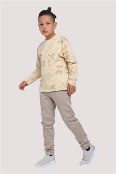 Mojo Erkek Çocuk Kanvas Pantolon 2282 Taş Rengi