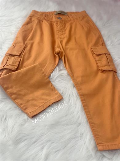 Mojo Erkek Çocuk Kargo Cep Yazlık Pantolon 2230 Turuncu