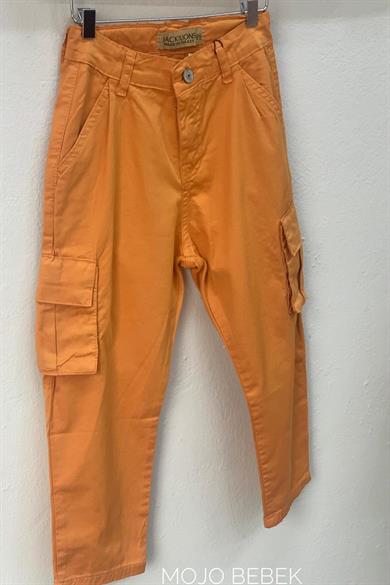 Mojo Erkek Çocuk Kargo Cep Yazlık Pantolon 2230 Turuncu