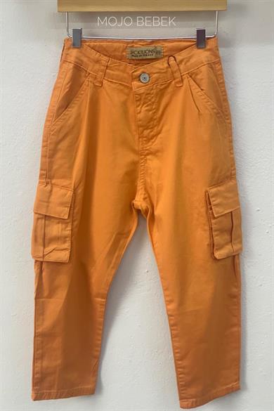 Mojo Erkek Çocuk Kargo Cep Yazlık Pantolon 2230 Turuncu