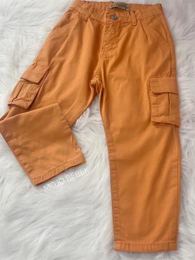 Mojo Erkek Çocuk Kargo Cep Yazlık Pantolon 2230 Turuncu
