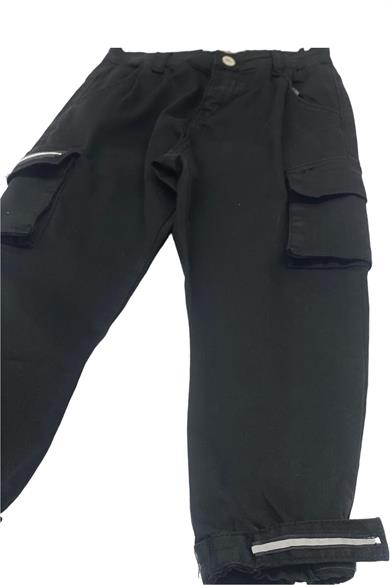 Mojo Erkek Çocuk Kargo Cepli Pantolon 2177 Siyah