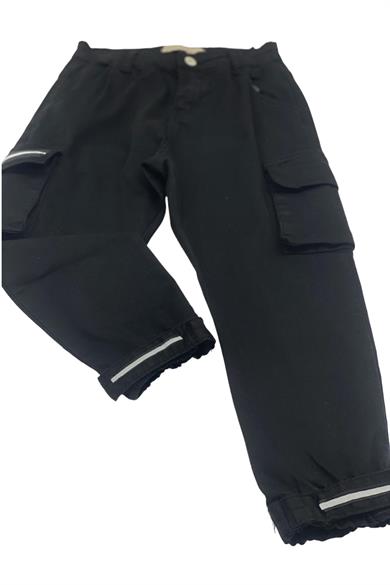 Mojo Erkek Çocuk Kargo Cepli Pantolon 2177 Siyah