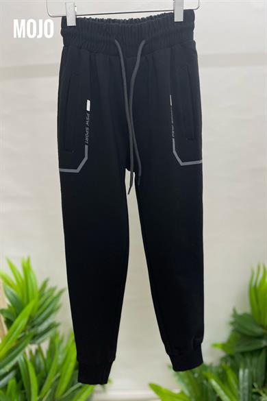 Mojo Erkek Çocuk Lastikli Paça Eşofman Altı 2151 Siyah