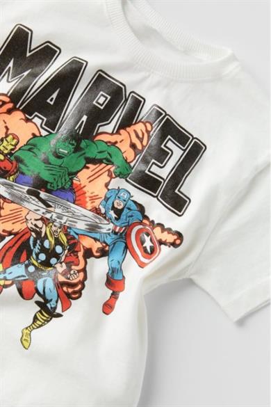 Mojo Erkek Çocuk Marvel Desenli T-shirt 1821 Beyaz
