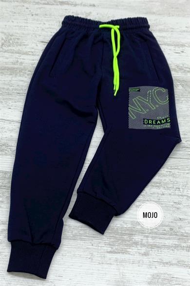 Mojo Erkek Çocuk Nyc Baskılı Lastikli Paça Eşofman Altı 2093 Lacivert