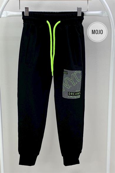 Mojo Erkek Çocuk Nyc Baskılı Lastikli Paça Eşofman Altı 2093 Siyah