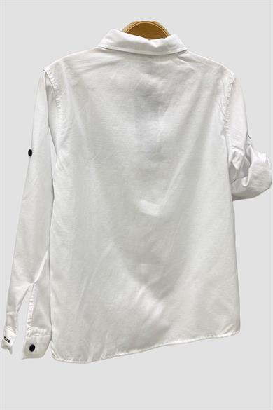 Mojo Erkek Çocuk 9-12 Yaş Papyonlu Gömlek Pantolon Takım Beyaz-Siyah