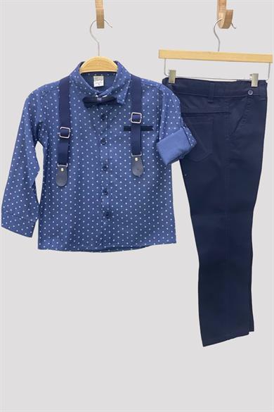 Mojo Erkek Çocuk Papyonlu Gömlekli Pantolon Takım 6318 Lacivert