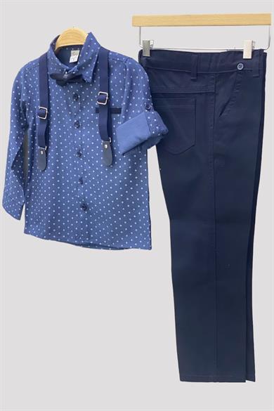 Mojo Erkek Çocuk Papyonlu Gömlekli Pantolon Takım 6318 Lacivert