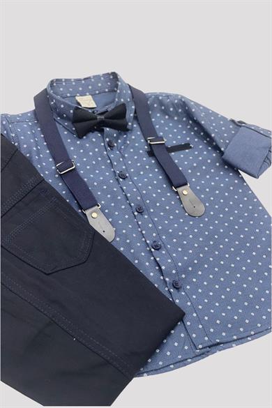 Mojo Erkek Çocuk Papyonlu Gömlekli Pantolon Takım 6318 Lacivert