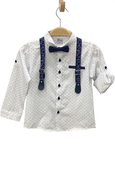 Mojo Erkek Çocuk 5-8 Yaş Papyonlu Gömlekli Pantolon Takım Lacivert-Beyaz