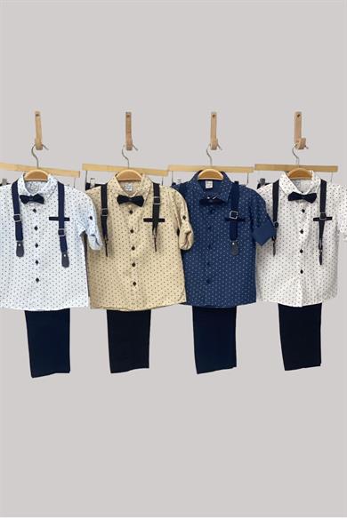 Mojo Erkek Çocuk Papyonlu Gömlekli Pantolon Takım 6318 Lacivert