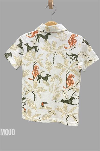 Mojo Erkek Çocuk 1-14 Yaş Polo Yaka Baskılı T-shirt 163839 Krem