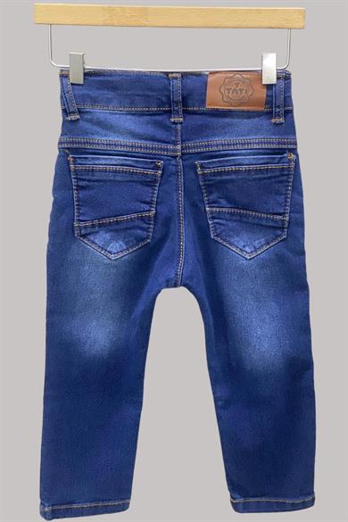 Mojo Erkek Çocuk 1-13 Yaş Slim Ft Taşlamalı Kot Pantolon Kot Mavi