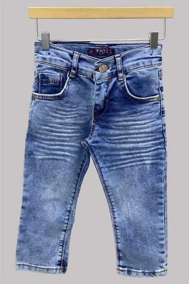 Mojo Erkek Çocuk 1-13 Yaş Slim Ft Taşlamalı Kot Pantolon Açık Mavi