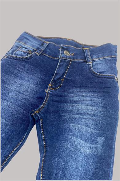 Mojo Erkek Çocuk 1-13 Yaş Slim Ft Taşlamalı Kot Pantolon Kot Mavi