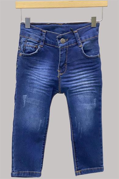 Mojo Erkek Çocuk 1-13 Yaş Slim Ft Taşlamalı Kot Pantolon Kot Mavi