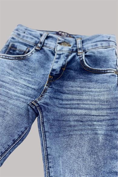 Mojo Erkek Çocuk 1-13 Yaş Slim Ft Taşlamalı Kot Pantolon Açık Mavi