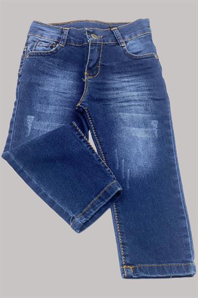 Mojo Erkek Çocuk 1-13 Yaş Slim Ft Taşlamalı Kot Pantolon Kot Mavi